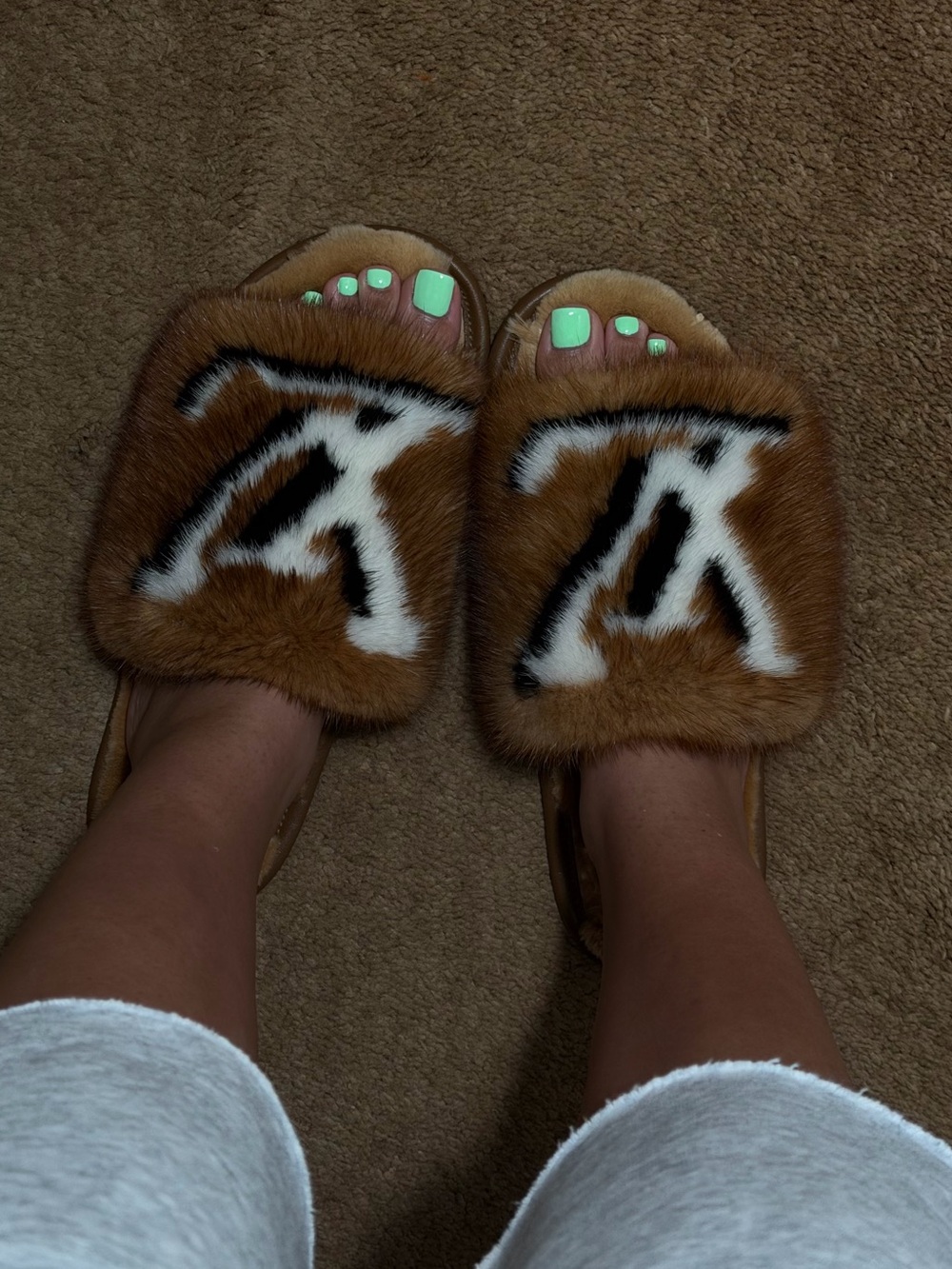 Louis Vuitton Fur Slippers Size 39